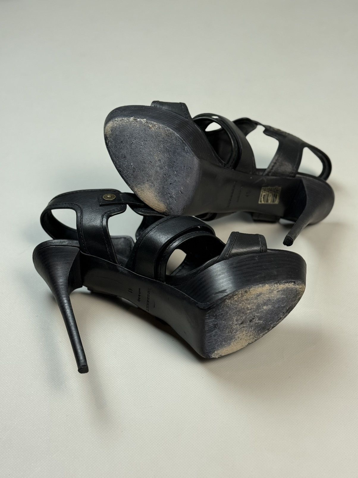 Burberry Burberry Black Leather Strappy Stiletto Buckle Heels Shoes Size US 10 / IT 40 - 14 Thumbnail