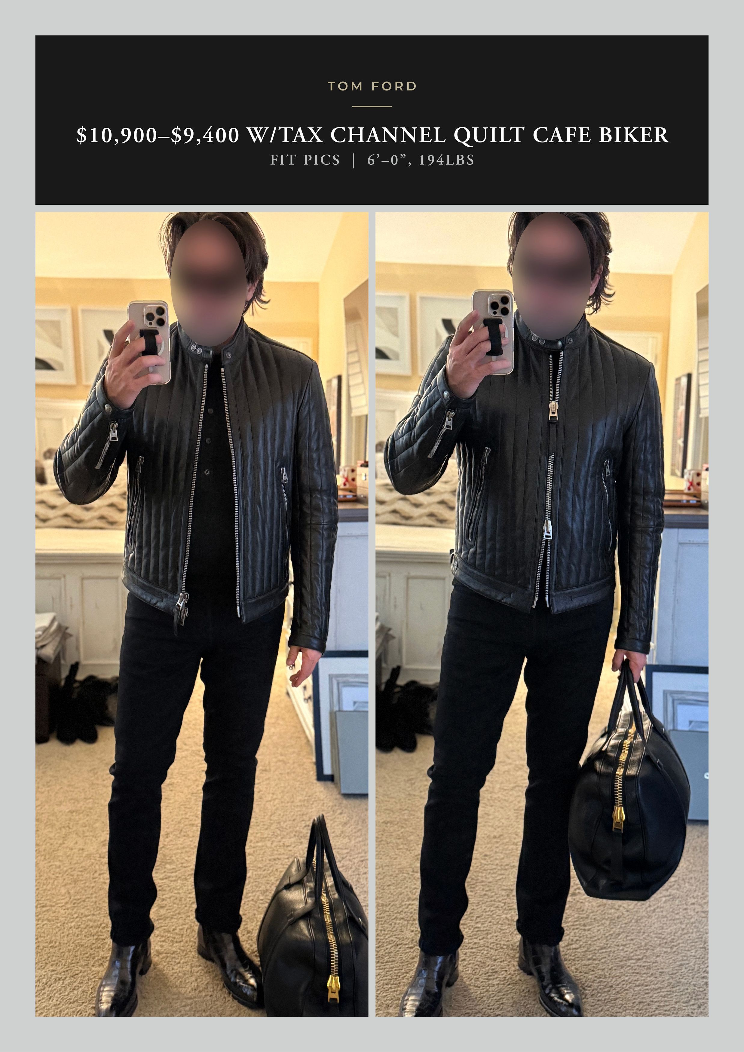 Tom Ford Ultimate New $8,200 w/tax Channel Quilted Cafe Racer Size US L / EU 52-54 / 3 - 6 Thumbnail