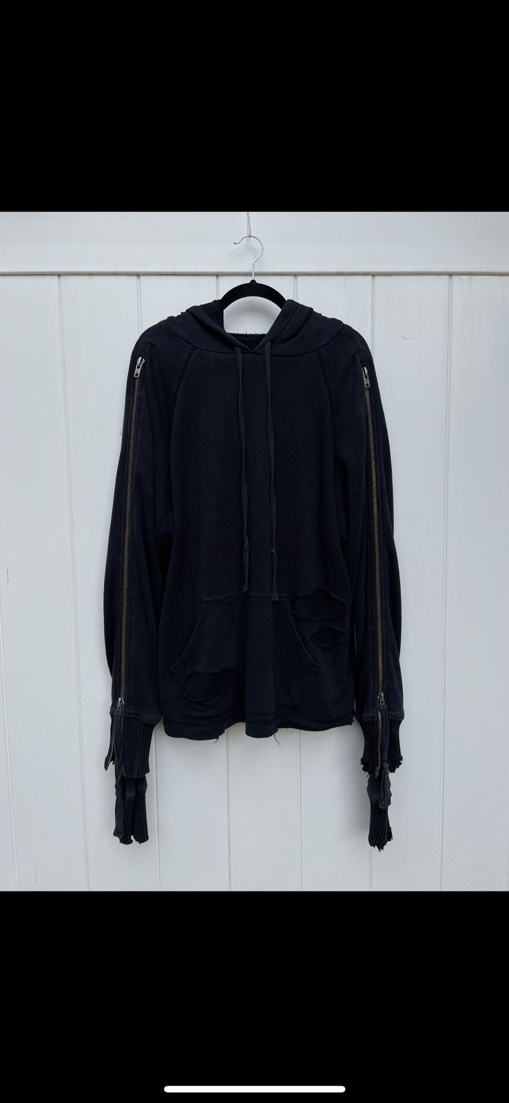 image of Greg Laurent Sample Dual Sleeve Hoodie in Black, Men's (Size Large)