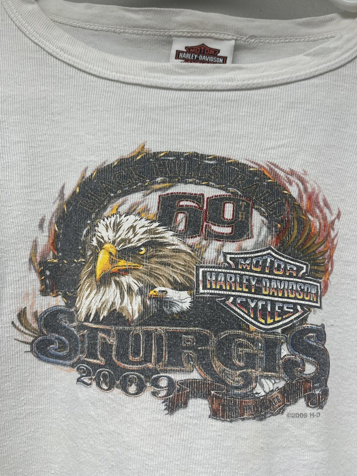 Harley Davidson Vintage 09 Harley Davidson Sturgis Eagle 69 Flame Longsleeve Size L / US 10 / IT 46 - 3 Thumbnail