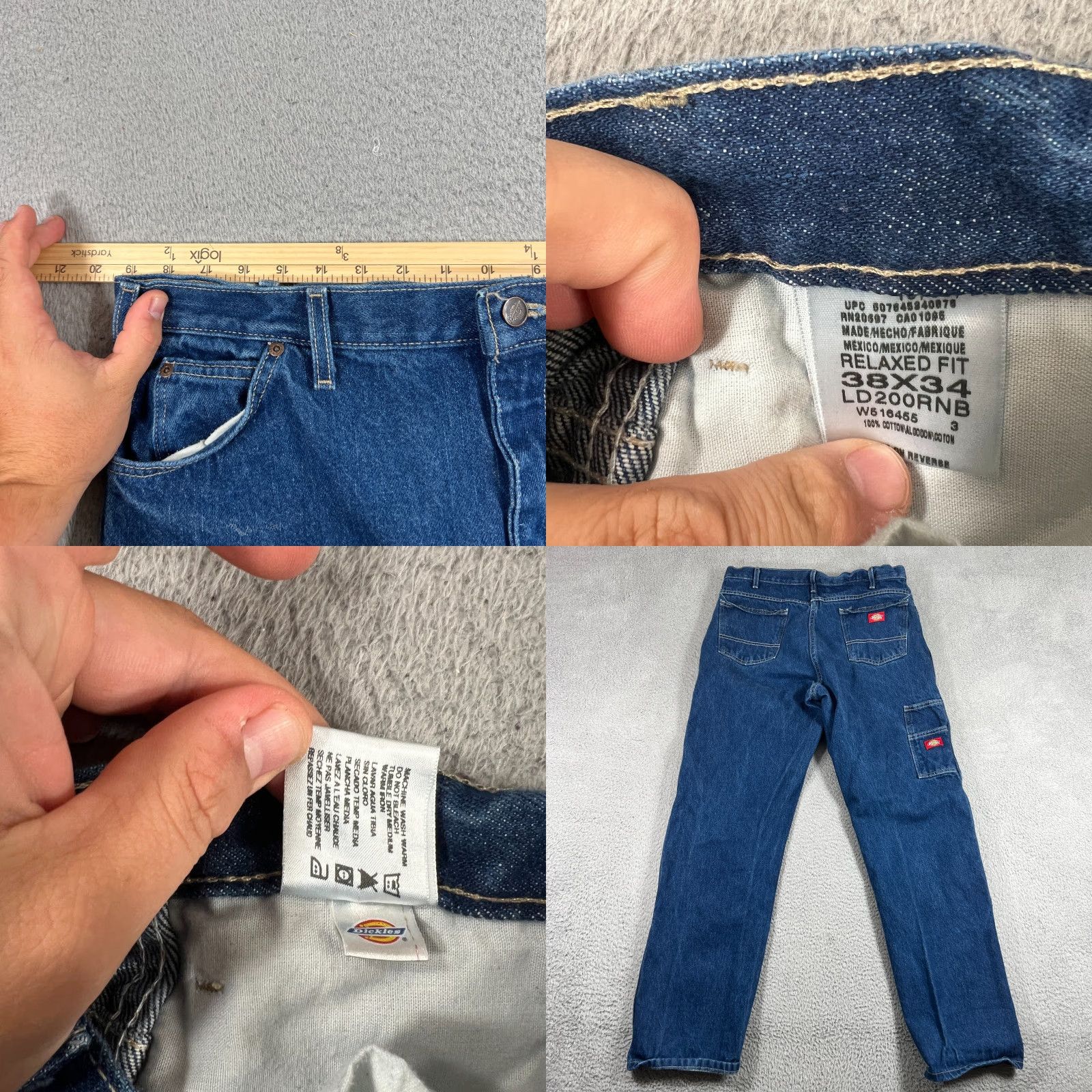 Dickies VINTAGE Dickies Men’s Straight Leg Jeans 38x34 Blue Denim Work Pants Industrial Utility Size US 38 / EU 54 - 8 Thumbnail