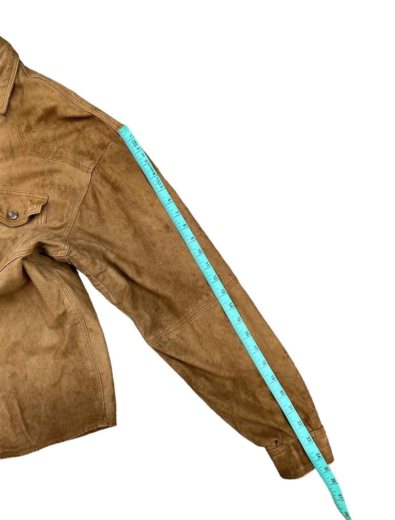 Leather Trashed VTG Camanchi London Dirty Patina Suede Leather Shirt Size US L / EU 52-54 / 3 - 4 Thumbnail