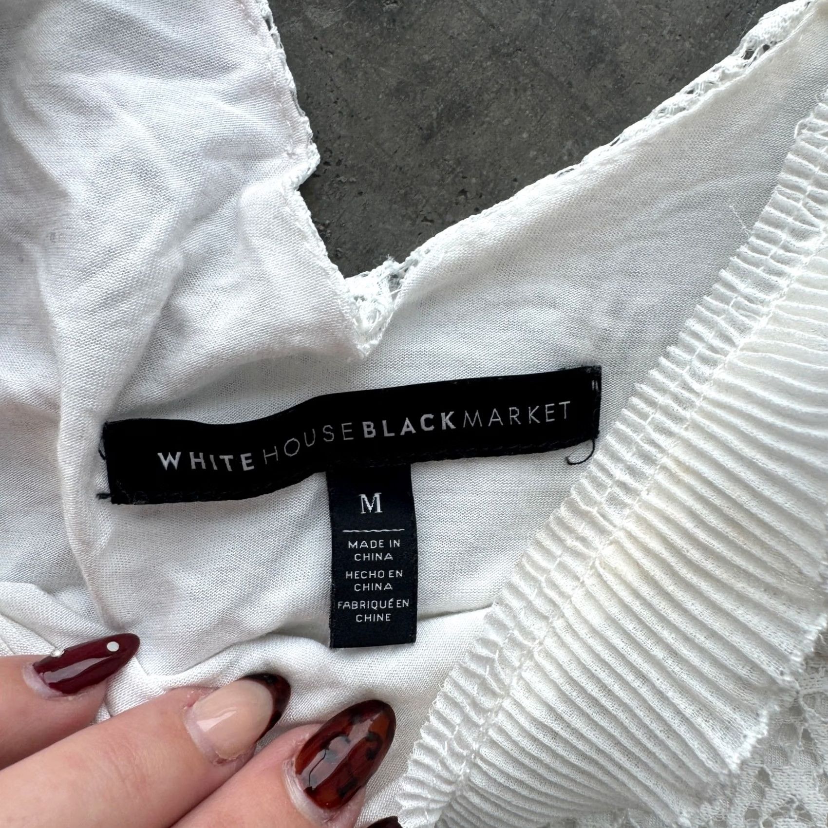 Vintage VINTAGE White House Black Market Blouse Cold-Shoulder Lace Shirt Womens Medium Size M / US 6-8 / IT 42-44 - 3 Thumbnail