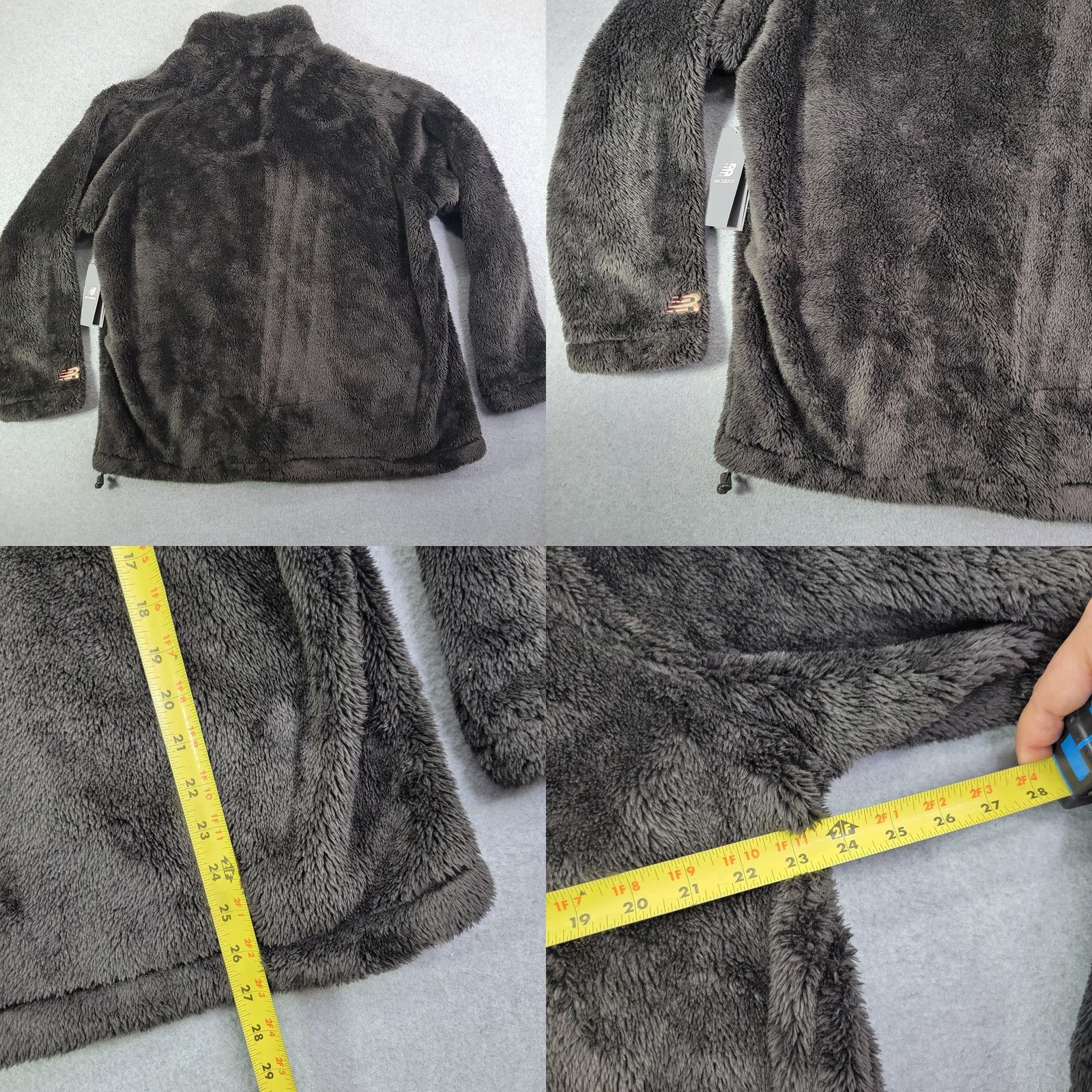 New Balance New Balance Jacket Womens 1X Black Faux Fur Fleece Quilted Logo Full Zip Size XL / US 12-14 / IT 48-50 - 8 Thumbnail