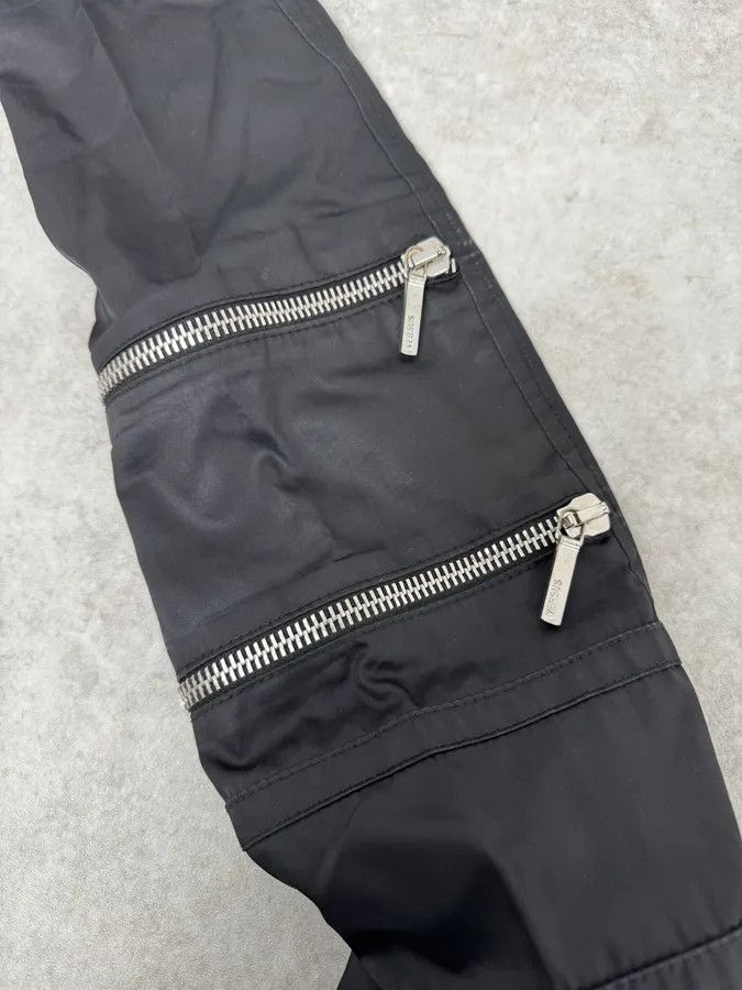 Versace 2000s Versace Black Eyled Multi Zips Jacket Size US M / EU 48-50 / 2 - 9 Thumbnail