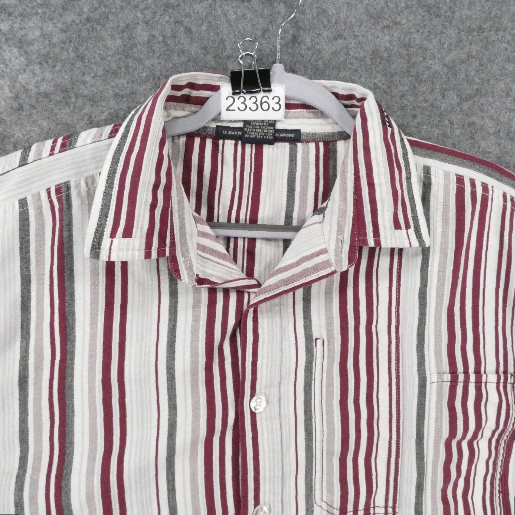 Vintage VINTAGE Marithe Francois Girbaud Shirt Men L Short Sleeve Button Up Red Gray Striped Size US L / EU 52-54 / 3 - 2 Thumbnail