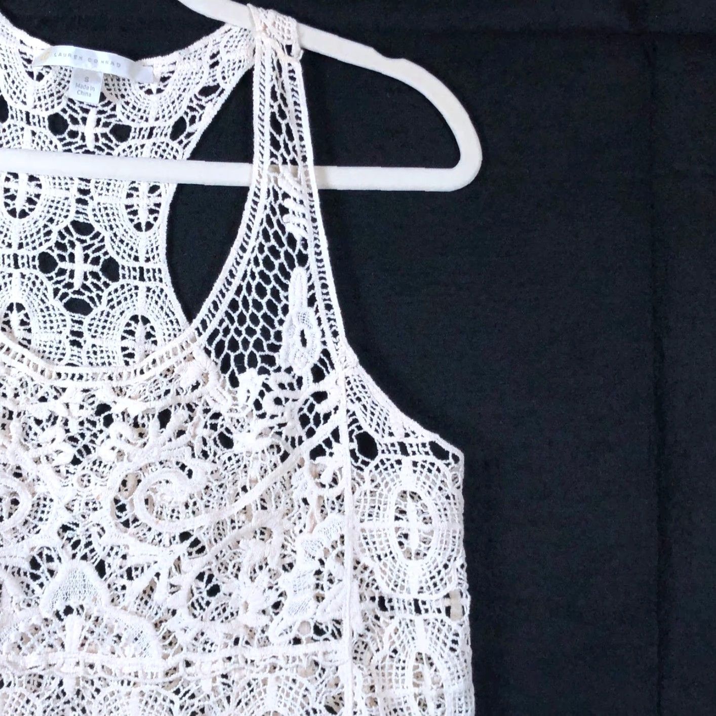 Vintage VINTAGE LC Lauren Conrad Womens Tank Cream Crochet Pull Over Sleeveless Top 100% Cotton S Size S / US 4 / IT 40 - 5 Thumbnail