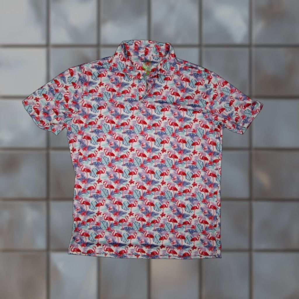 Tailorbyrd TailorByrd Polo Shirt Mens Large Flamingo Print Golf Tropical Lightw Size US L / EU 52-54 / 3 - 1 Thumbnail