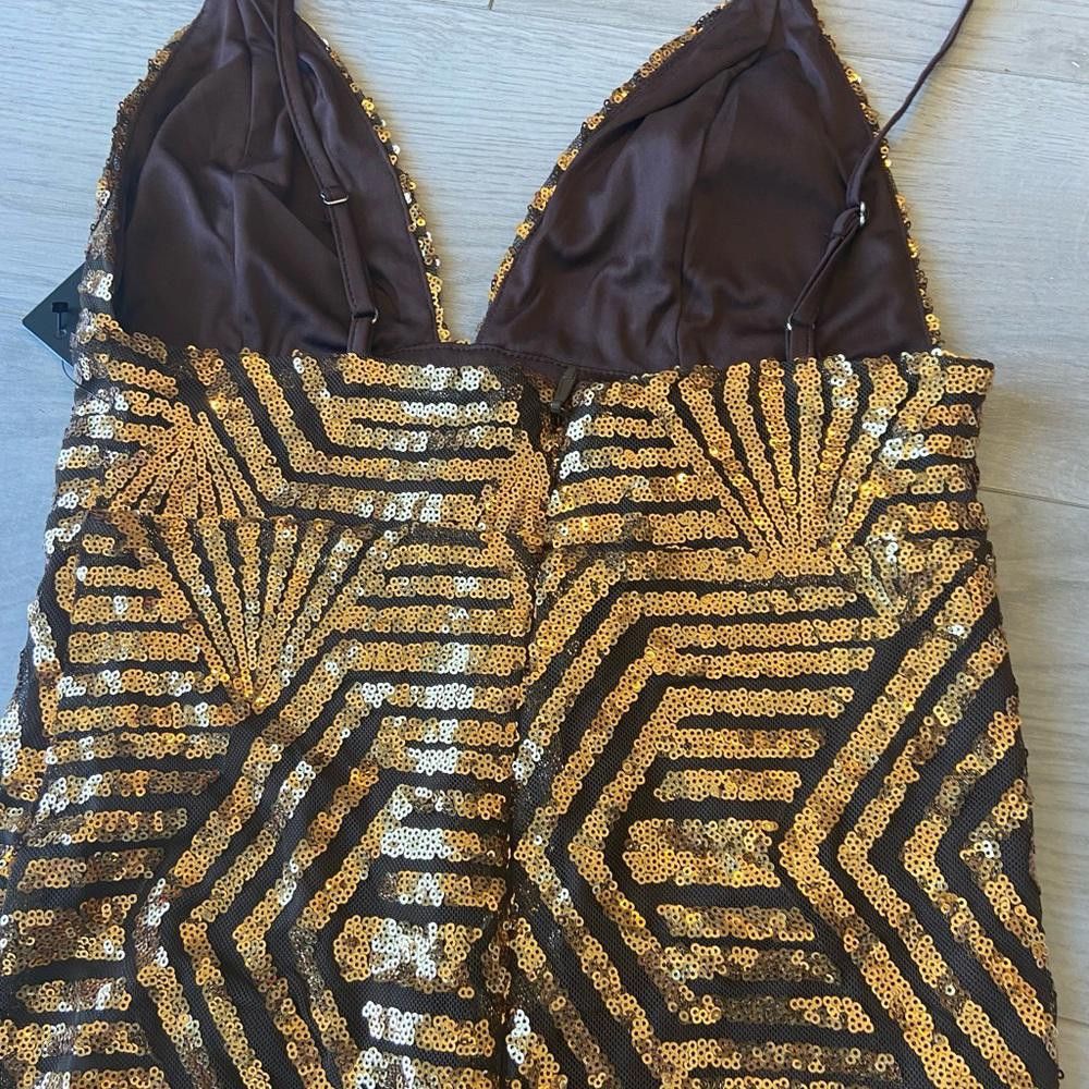 Lulus Lulu's Gold Patterned Sequin Mini Dress | Grailed
