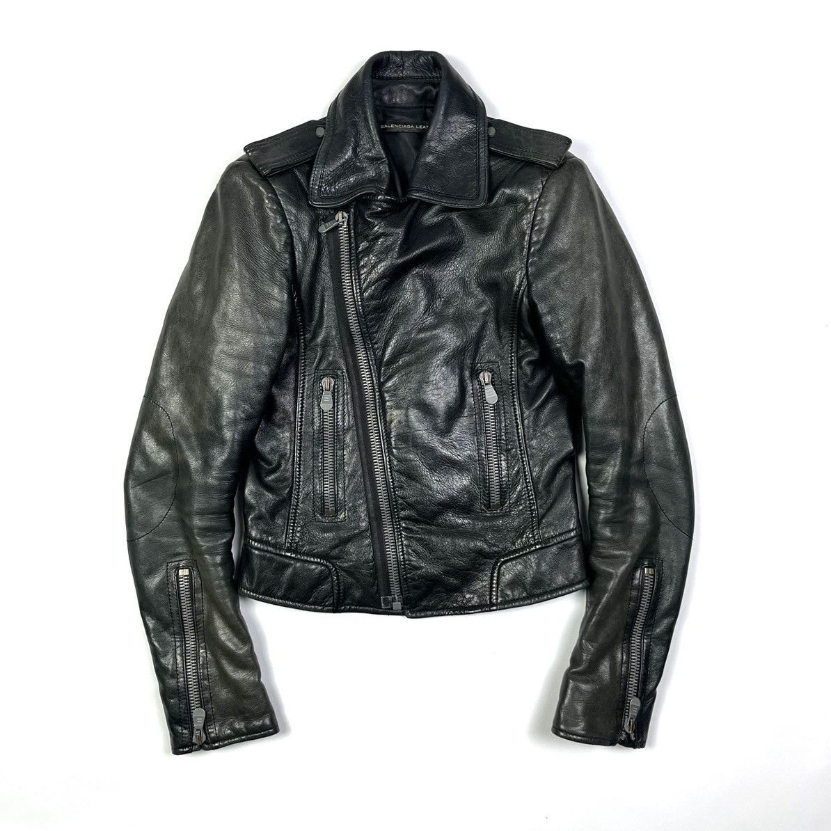 Balenciaga Balenciaga Vintage Leather Moto Jacket Luxury Black Size XS / US 0-2 / IT 36-38 - 1 Thumbnail