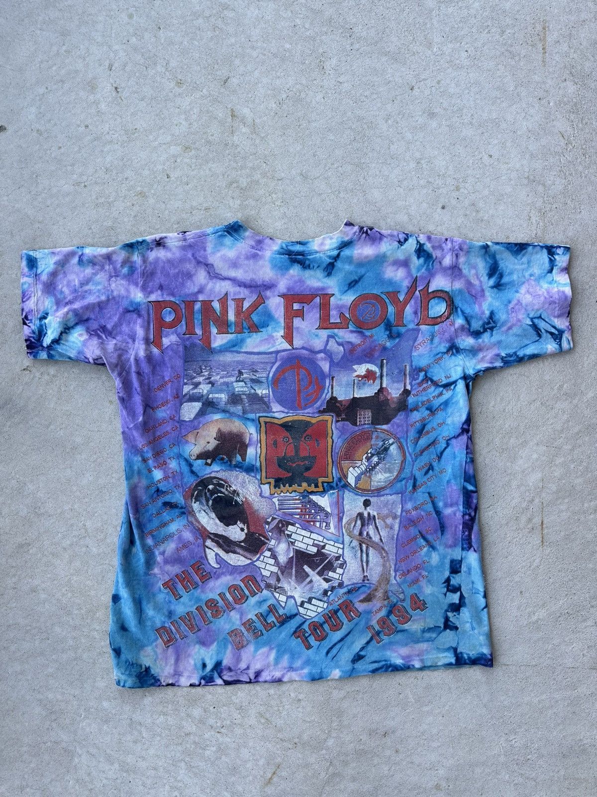Pink Floyd × Vintage 1994 VINTAGE PINK FLOYD DIVISION BELL TOUR T-SHIRT Size US XL / EU 56 / 4 - 2 Thumbnail