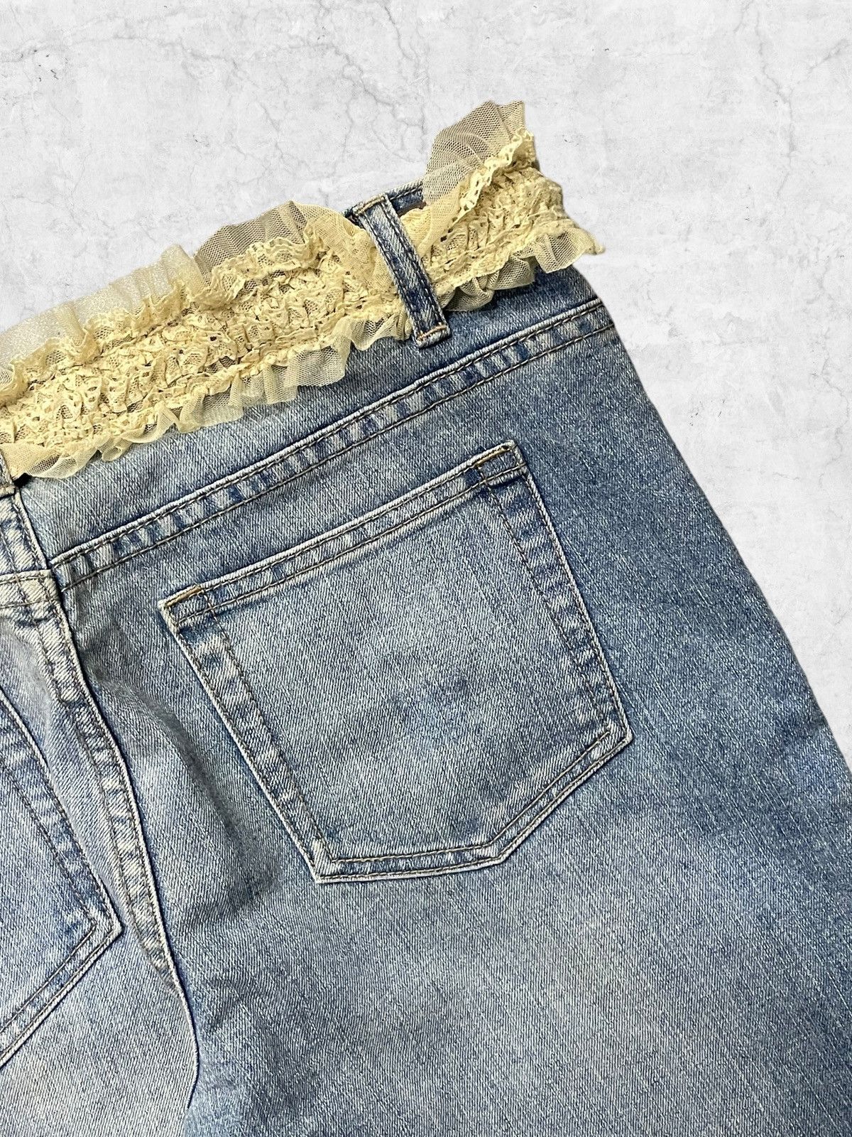 Japanese Brand × Vintage Vintage Clash Embroidered Flared Denim Pants With Belt Size US 32 / EU 48 - 12 Thumbnail