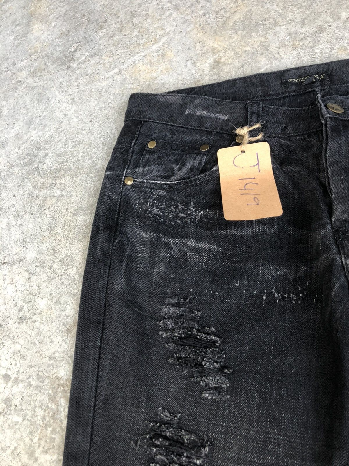 Who Decides War Philsdox Flared Jeans Bootcut Distressed Size US 31 - 16 Thumbnail