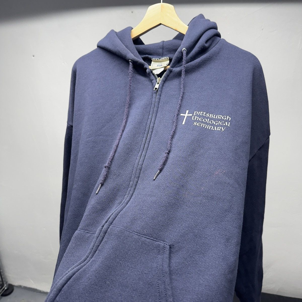 Vintage 90s Theology Seminar Cross Jesus Zip Up Hoodie ERD Grunge Size US XXL / EU 58 / 5 - 3 Thumbnail