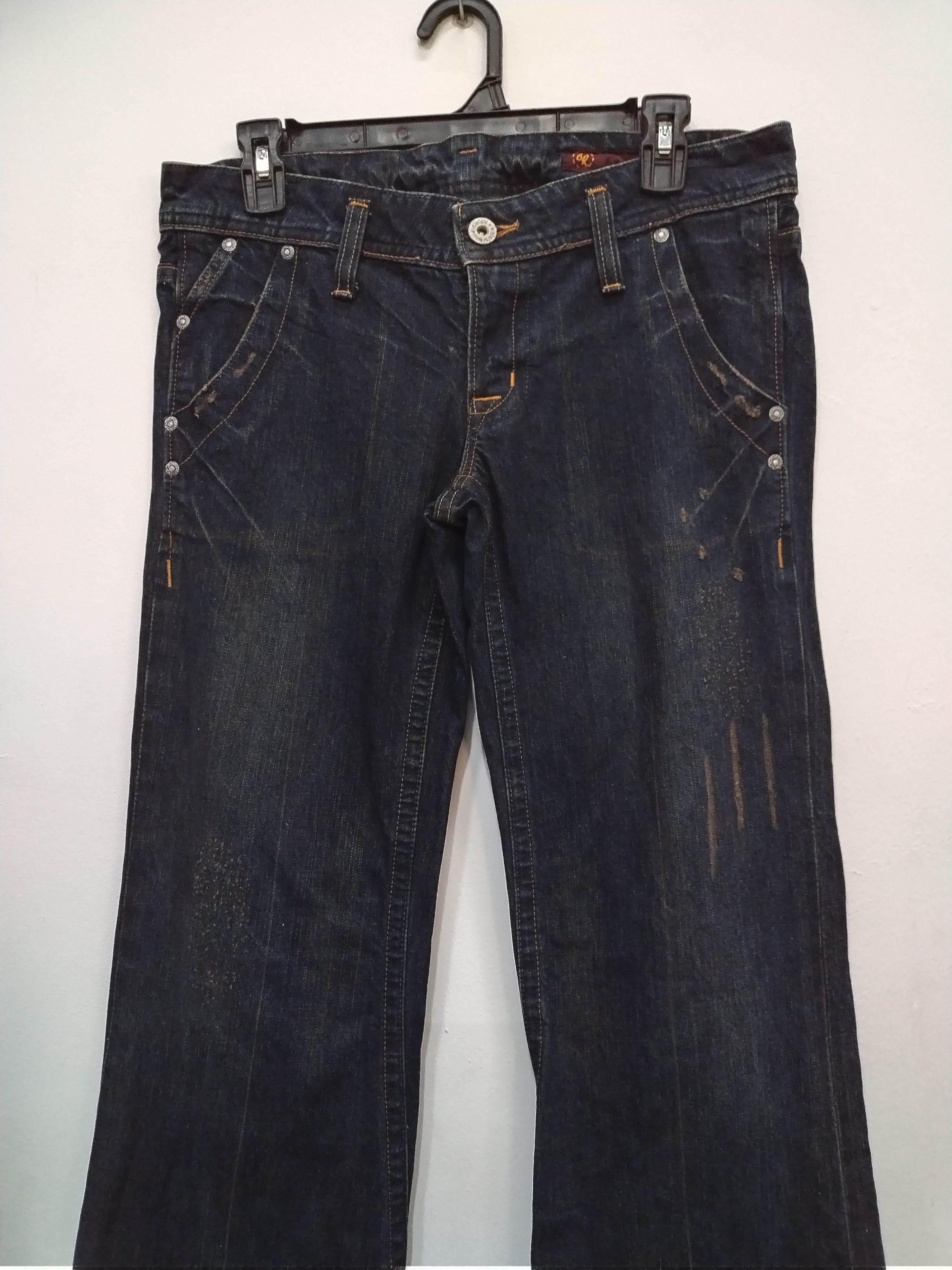 If Six Was Nine 💥STEALS! FLARE BRAPPERS DISTRESSED DESIGN JEANS Size 32" / US 10 / IT 46 - 5 Thumbnail