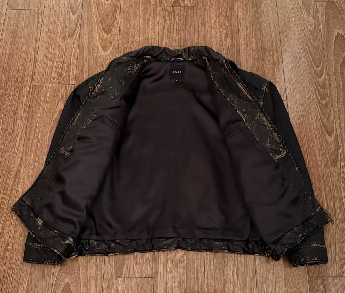 Beams Japan BEAMS USED LEATHER ZIP Vintage washed sheepskin jacket Size US M / EU 48-50 / 2 - 3 Thumbnail