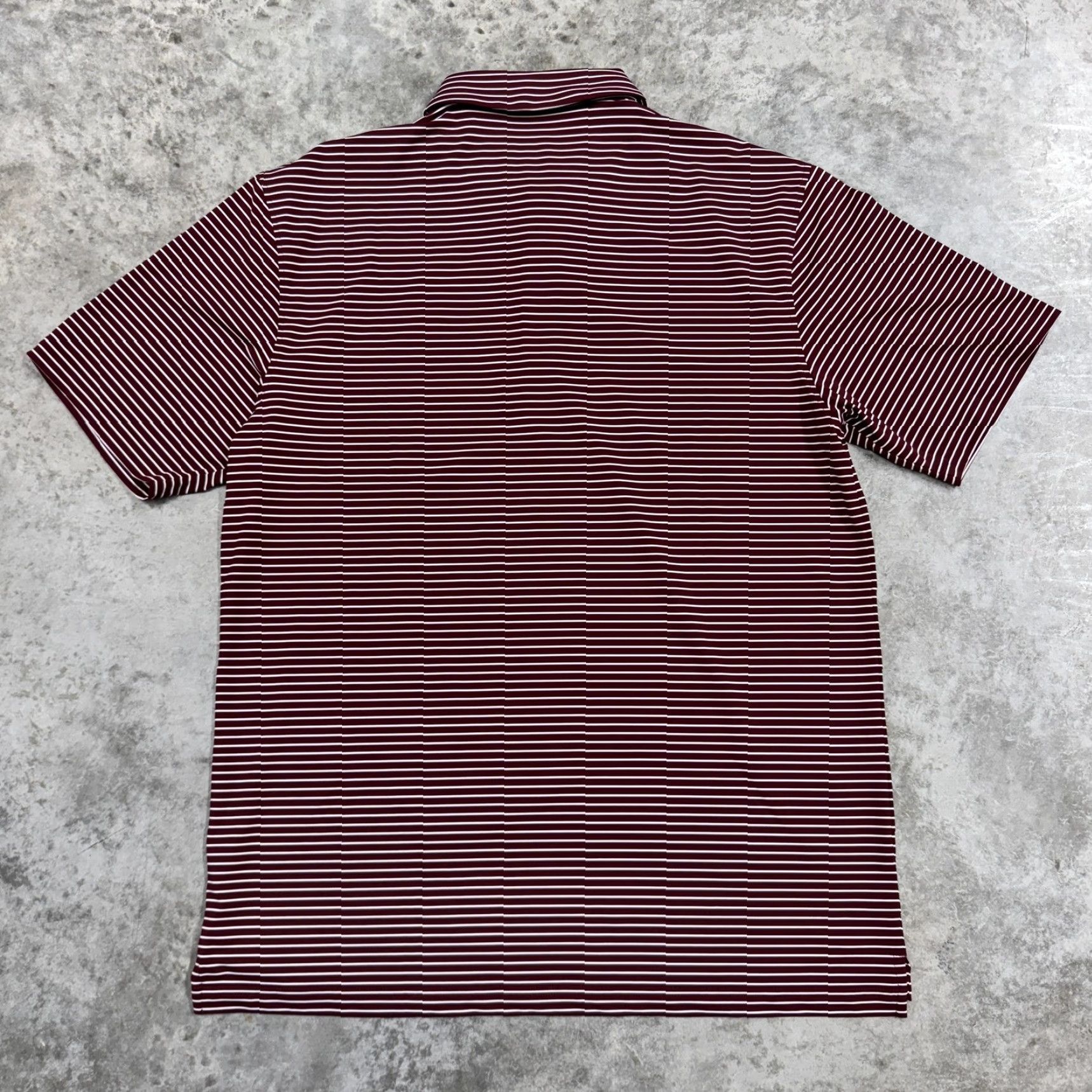 Vintage Salt Pines Polo Shirt Mens XL Burgundy White Stripe Golf Skull Logo Stretch Size US XL / EU 56 / 4 - 5 Thumbnail