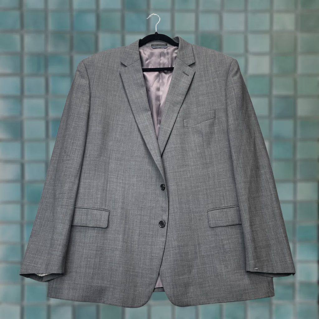 Ralph Lauren Lauren Ralph Lauren Jacket Blazer Mens 50L Gray Wool Stretch Lined Notch Lapel Four-Button 2-Button Front Regular Single-Breasted City Classic Tuxedo Size 50R - 1 Thumbnail