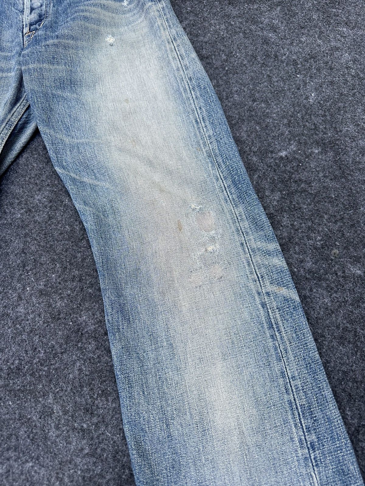 KOJIMA GENES × OMNIGOD × Vintage Omnigod Vintage Fly Button Selvedge Distressed Denim D7 Size US 28 / EU 44 - 8 Thumbnail