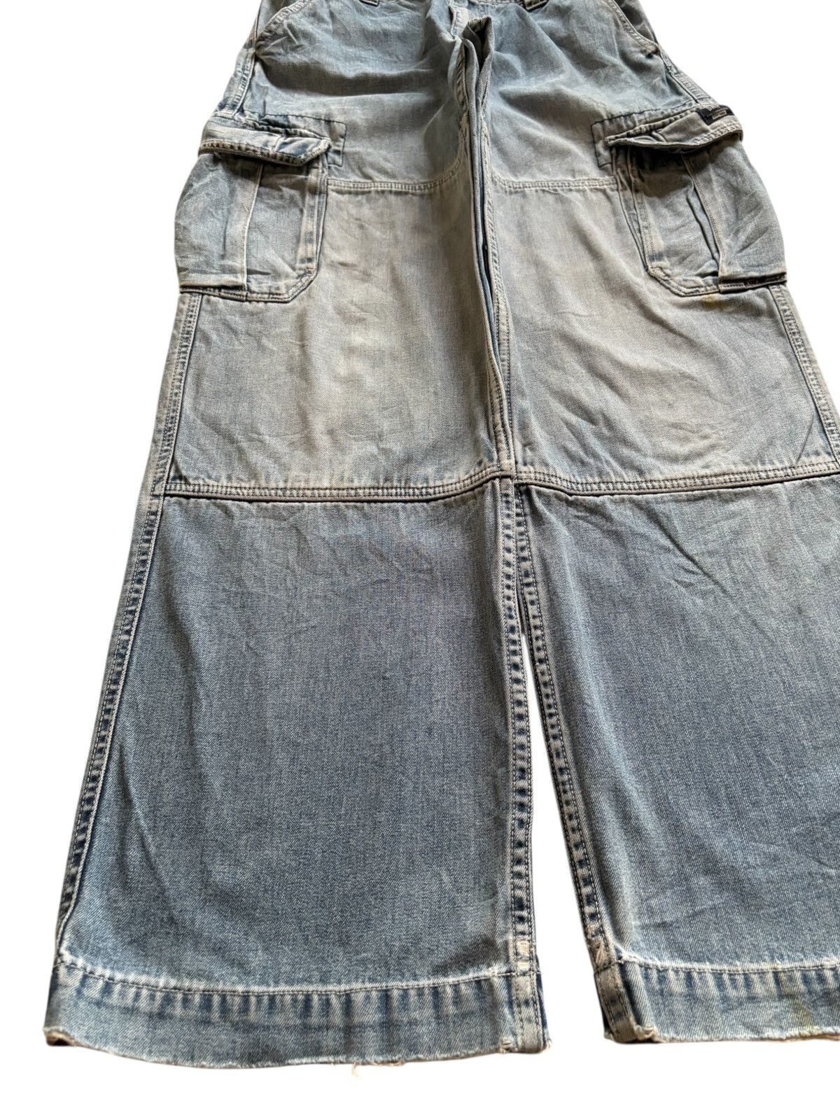 Gap Vintage Cargo GAP Blue Wash Distressed Loose Baggy Jeans Size US 28 / EU 44 - 6 Thumbnail