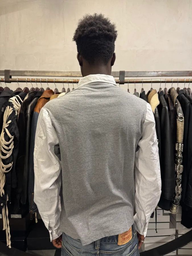 Designer × Dolce & Gabbana × Vintage 1990s Dolce & Gabbana White & Grey Hybrid Shirt Longsleeves Size US S / EU 44-46 / 1 - 3 Thumbnail