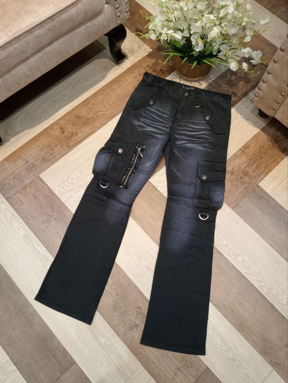 LOWBOX LOWBOX JAPAN MANY POCKET STRETCH FLARED PANTS Size US 32 / EU 48 - 2 Thumbnail