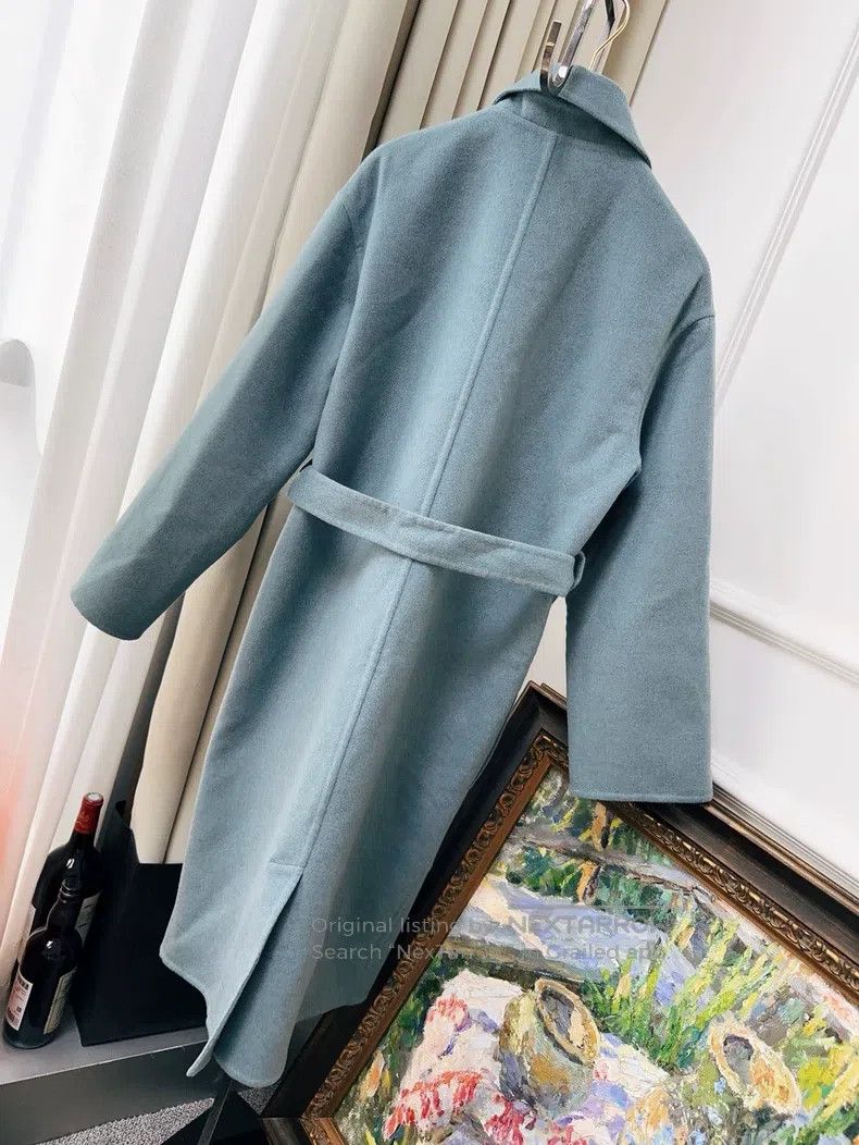 Hermes Hermes Blue Gray Haze Color Cashmere Coat Double-sided Cas Size XS / US 0-2 / IT 36-38 - 2 Thumbnail