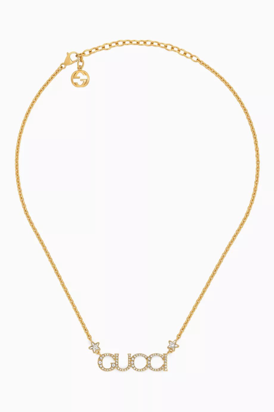 Gucci oc11z0126 Size: OS / Script Crystal Necklace In Gold Size ONE SIZE - 1 Thumbnail