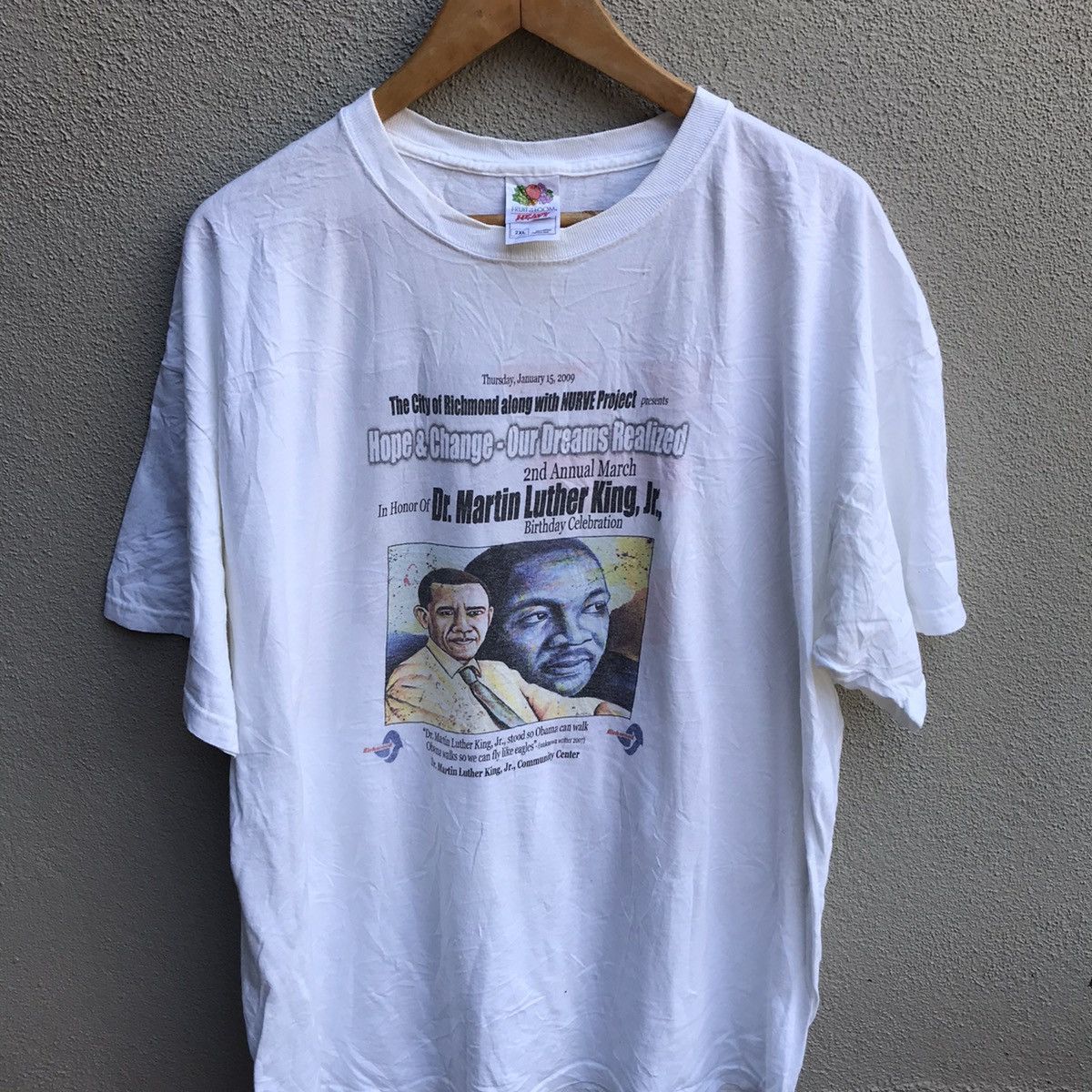 Vintage Vintage MARTIN LUTHER KING Obama usa president tee Size US XXL / EU 58 / 5 - 2 Thumbnail