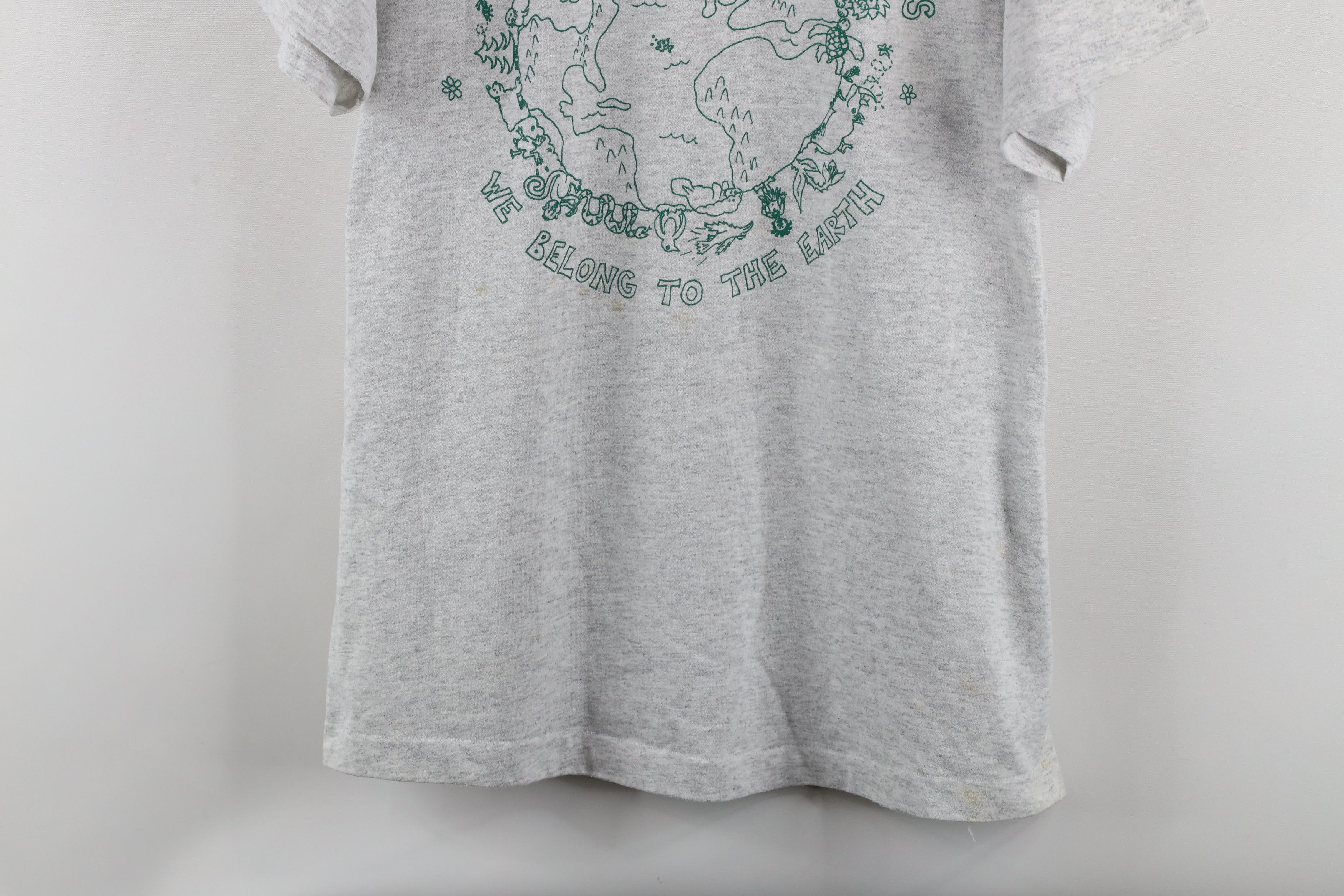 Vintage Vintage 90s Streetwear Earth Day Nature T-Shirt Gray USA Size US XL / EU 56 / 4 - 3 Thumbnail