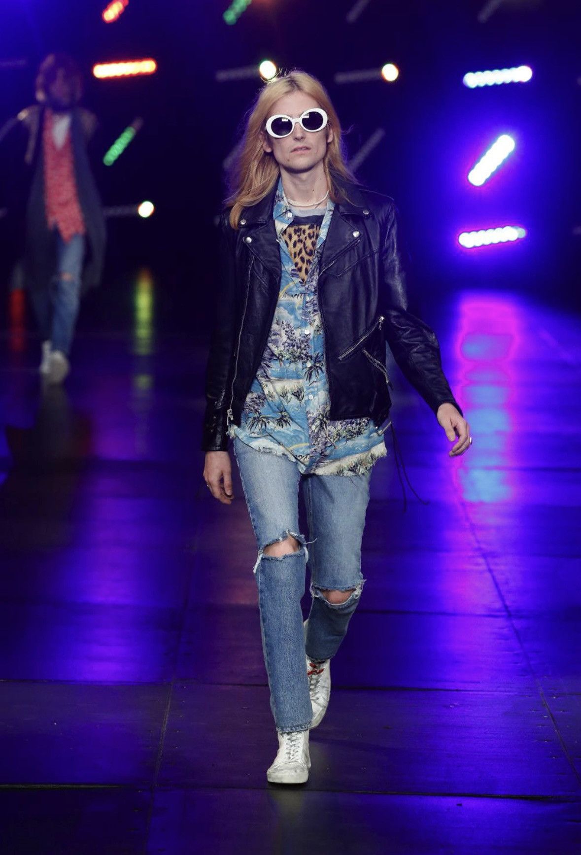 Saint Laurent Paris SS16 D10 Blue Jeans Knee Rip Mid Waist Size US 27 - 1 Thumbnail