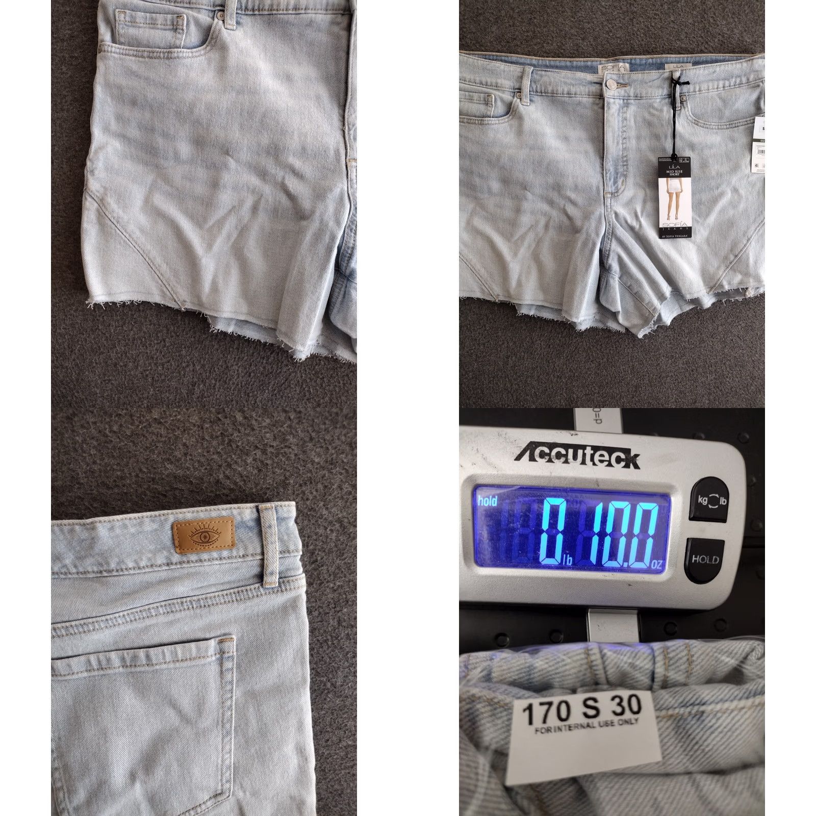 Vintage Sofia Vergara Jeans Lila Mid Rise Hi-Low Hem Light Wash Denim Shorts 18 Womens Plus Size Blue Pants Short Size 40" / US 18 - 8 Thumbnail
