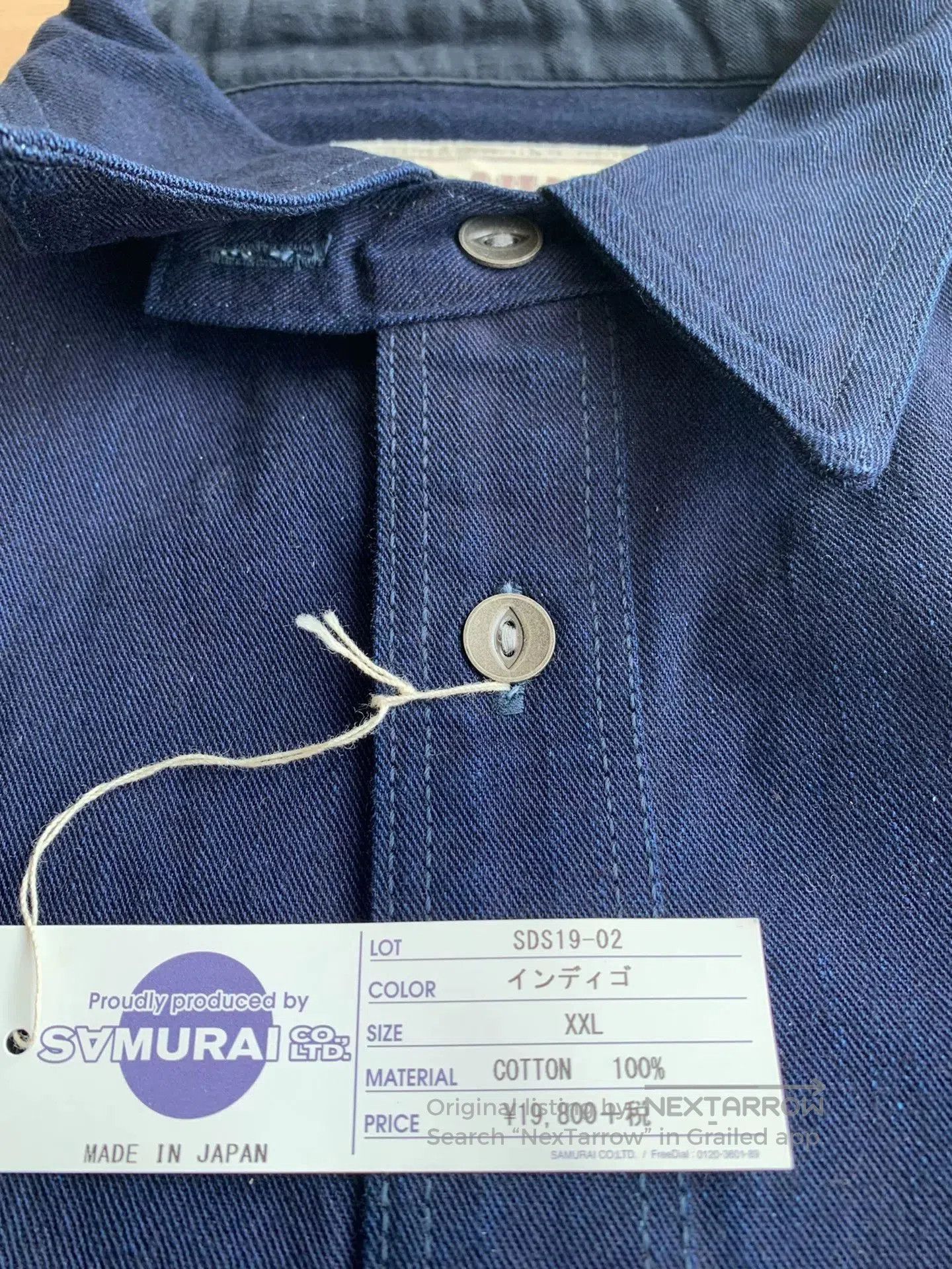 Samurai Jeans navy blue samurai jeans work shirt. Size US XXL / EU 58 / 5 - 3 Thumbnail