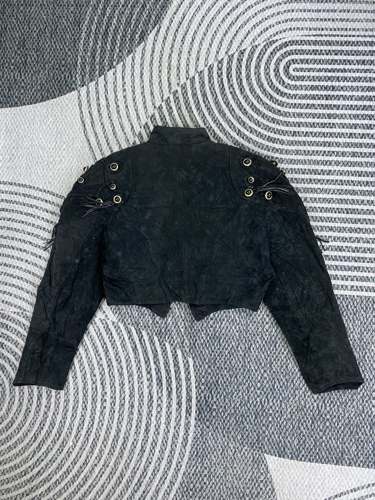 Seditionaries Vintage Gacca Donna Cropped Punk Style LeatherJacket Size M / US 6-8 / IT 42-44 - 2 Thumbnail