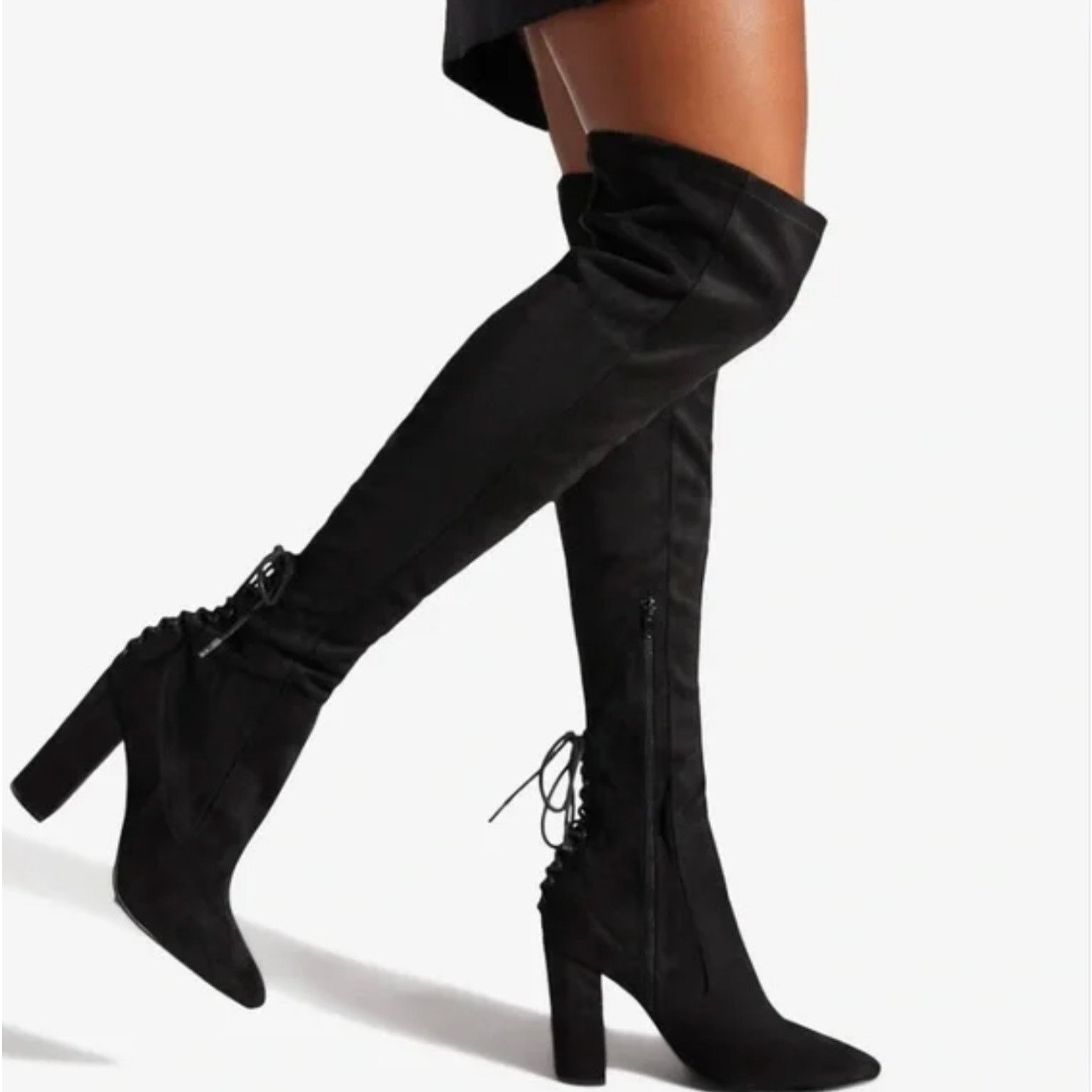 Other Shoedazzle Cristal Black Suede Thigh High Heel Boots 6 Size US 6 / IT 36 - 1 Thumbnail