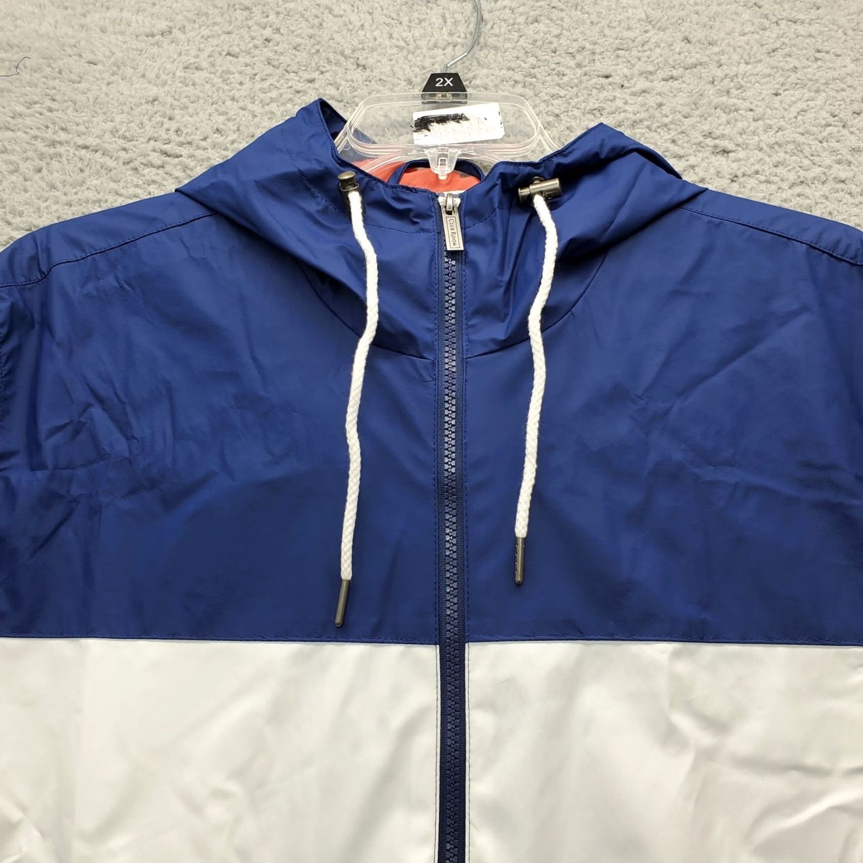 Club Room Club Room Rain Hoodie Mens L Multi Patriotic Colorblock Thermal Lined Zipper Size US L / EU 52-54 / 3 - 5 Thumbnail
