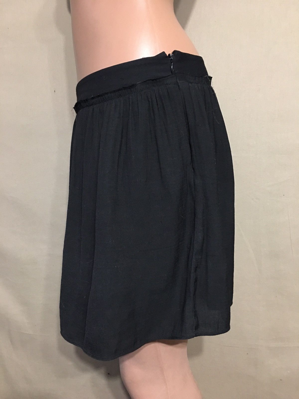 Zadig & Voltaire Zadig & Voltaire Black Cotton Crepe Raw Edges Mini Skirt 38 Size 26" / US 2 / IT 38 - 3 Thumbnail