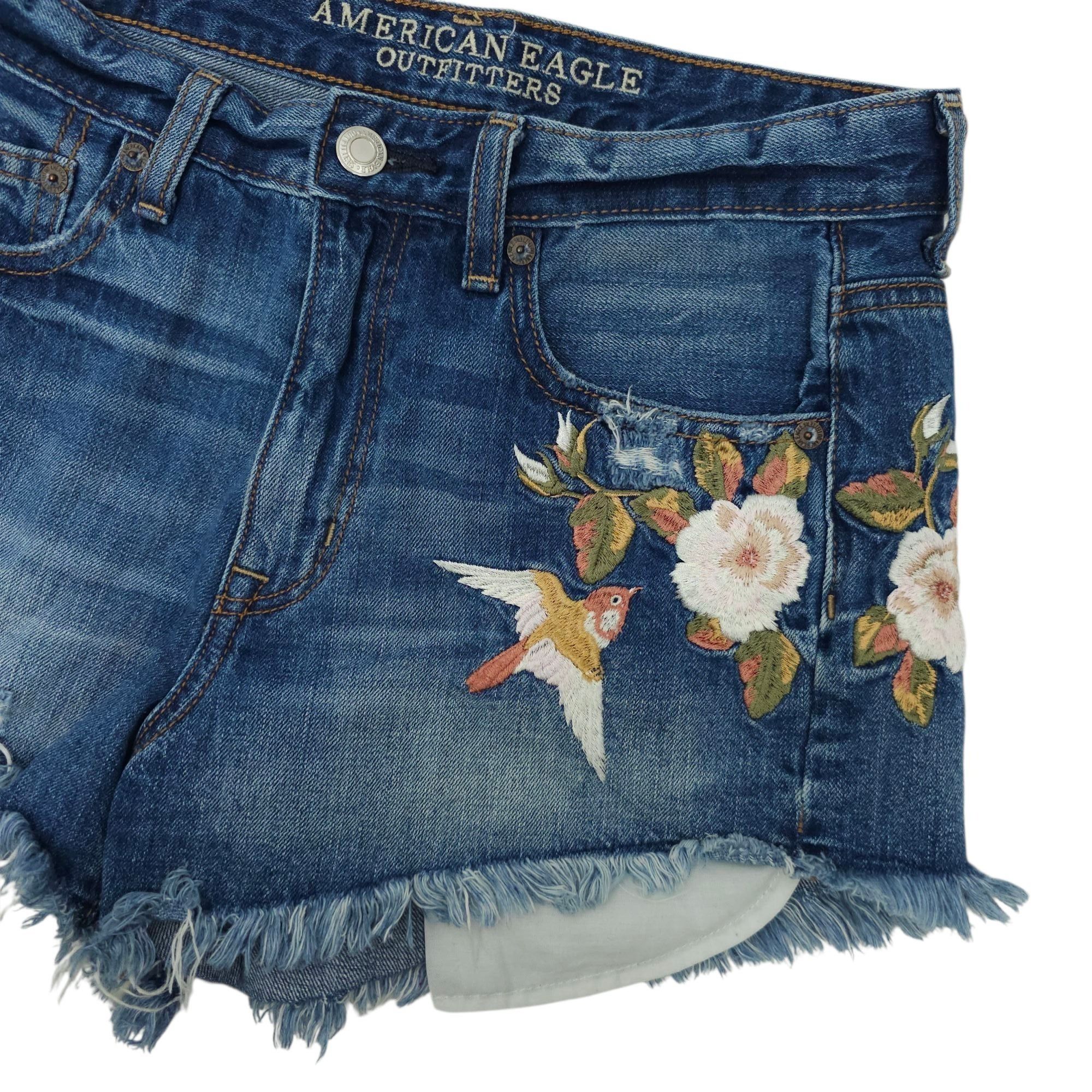 American Eagle Outfitters American Eagle Vintage Hi Rise Festival Denim Shorts Womens Size 27" / US 4 / IT 40 - 9 Thumbnail