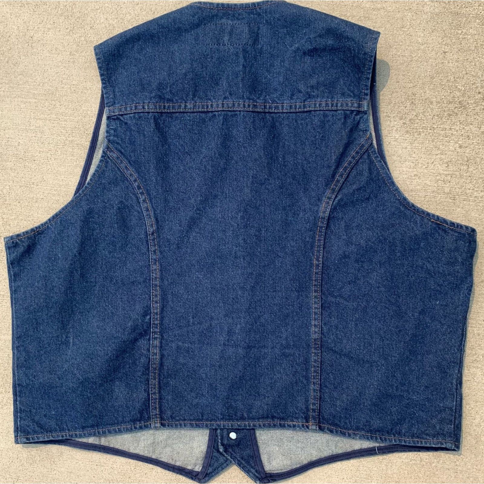 Wrangler VINTAGE Wrangler M-159 Western Jacket Vest 2XL Denim Blue Mens Western Wrangler Authentic Western Jacket 1990s Size US 39 - 7 Thumbnail