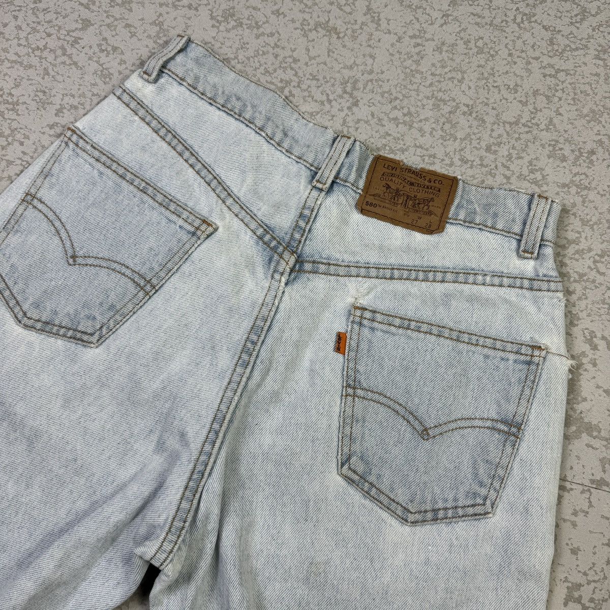 Levi's × Vintage 💥Vintage 90s Levis 580 Student Baggy Fit Sick Blue Wash Jean Size US 28 / EU 44 - 14 Thumbnail