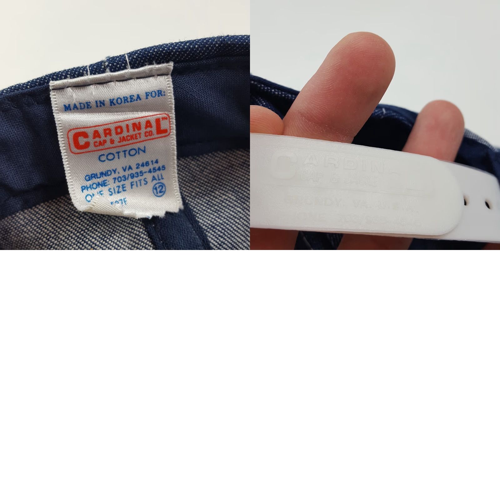 Denime VINTAGE Cardinal Denim Patch Trucker Hat One Size Blue Adult Men Adjustable/Cap 80s 90s Retro Workwear USA Grunge N/A Size ONE SIZE - 8 Thumbnail
