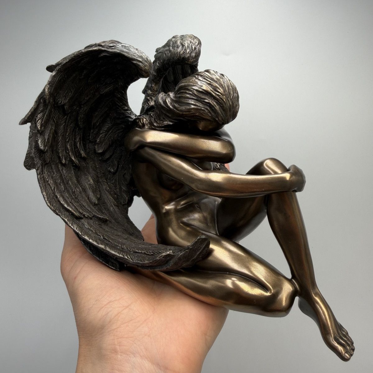 Other Sad Angel Figurine Statue Bronze Finish Polystone Statue Size ONE SIZE - 11 Thumbnail