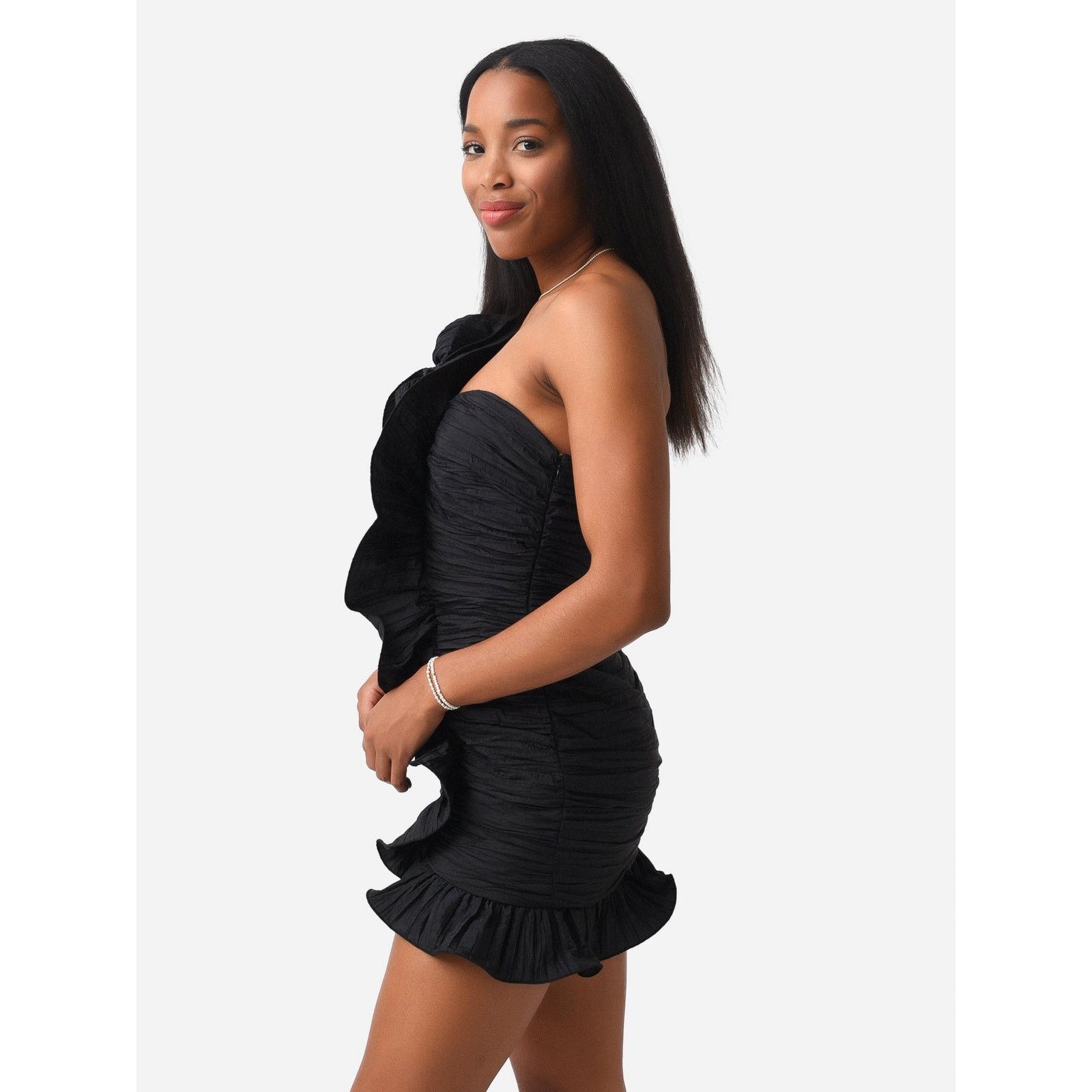 LoveShackFancy LoveShackFancy ​Brenaya Ruffle Flower Mini Dress black sz 6 Size M / US 6-8 / IT 42-44 - 16 Thumbnail