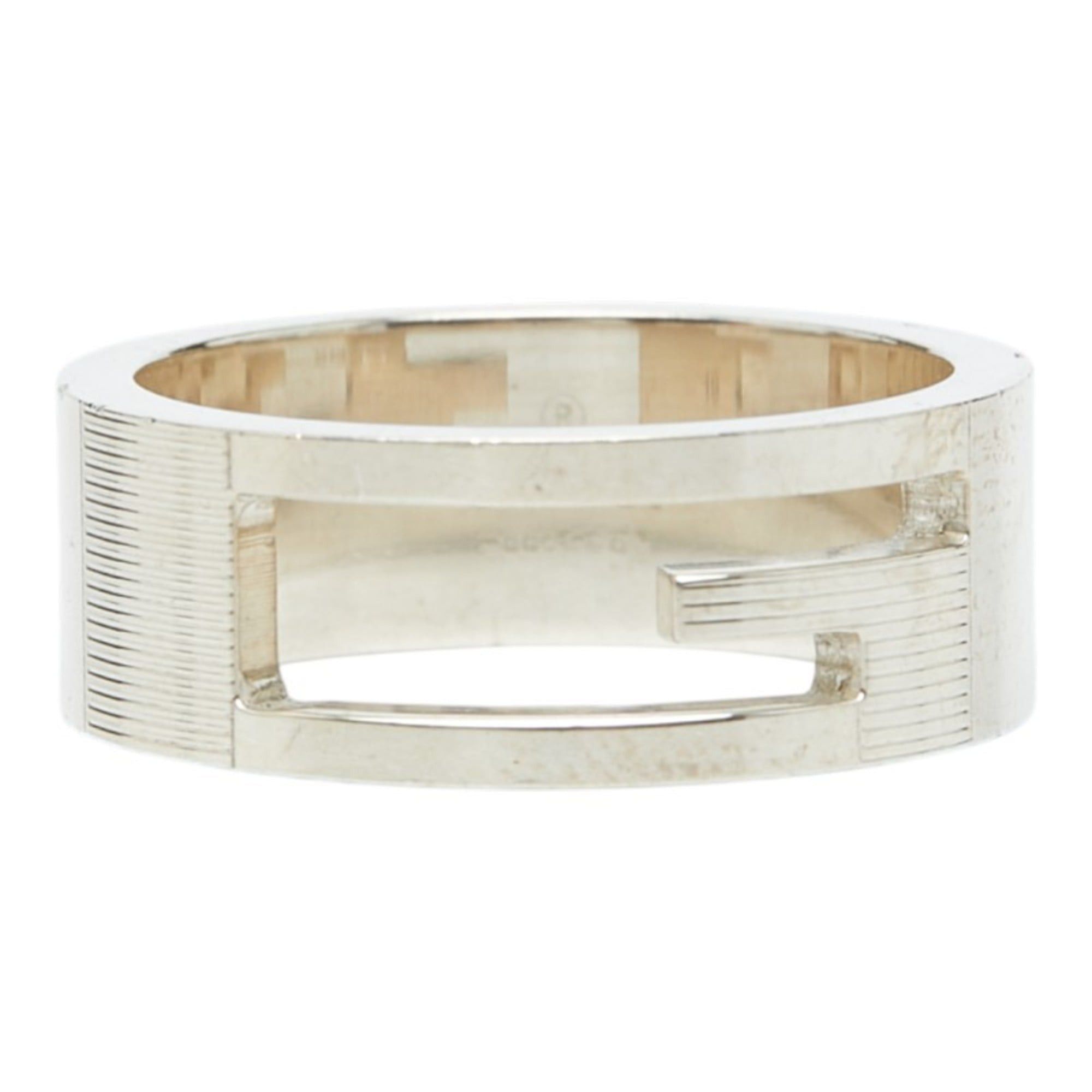 Gucci Gucci Branded G Cutout Open Wide Ring #19 Silver SV925 Women's GUCCI Size ONE SIZE - 1 Thumbnail