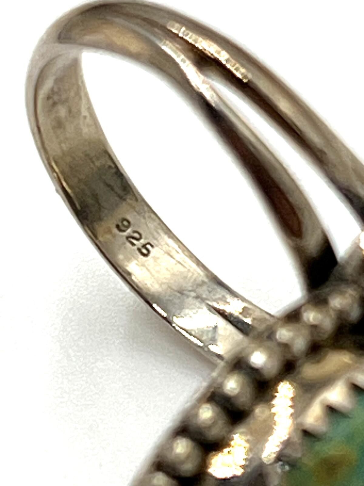 Other 925 Sterling Silver Royston Turquoise & Filigree Native Ring Size ONE SIZE - 6 Thumbnail