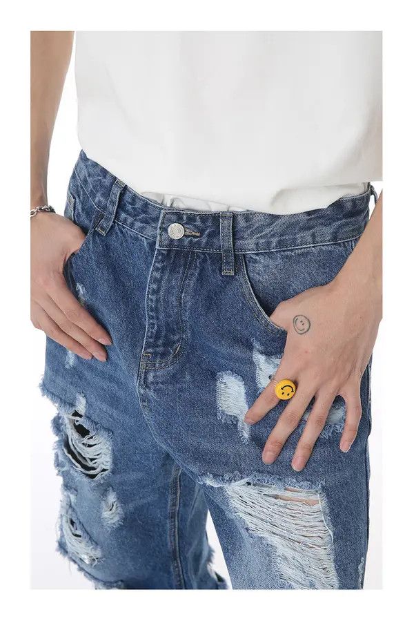 VIBE Japanese retro loose hip-hop ripped high street jeans Size US 32 / EU 48 - 5 Thumbnail