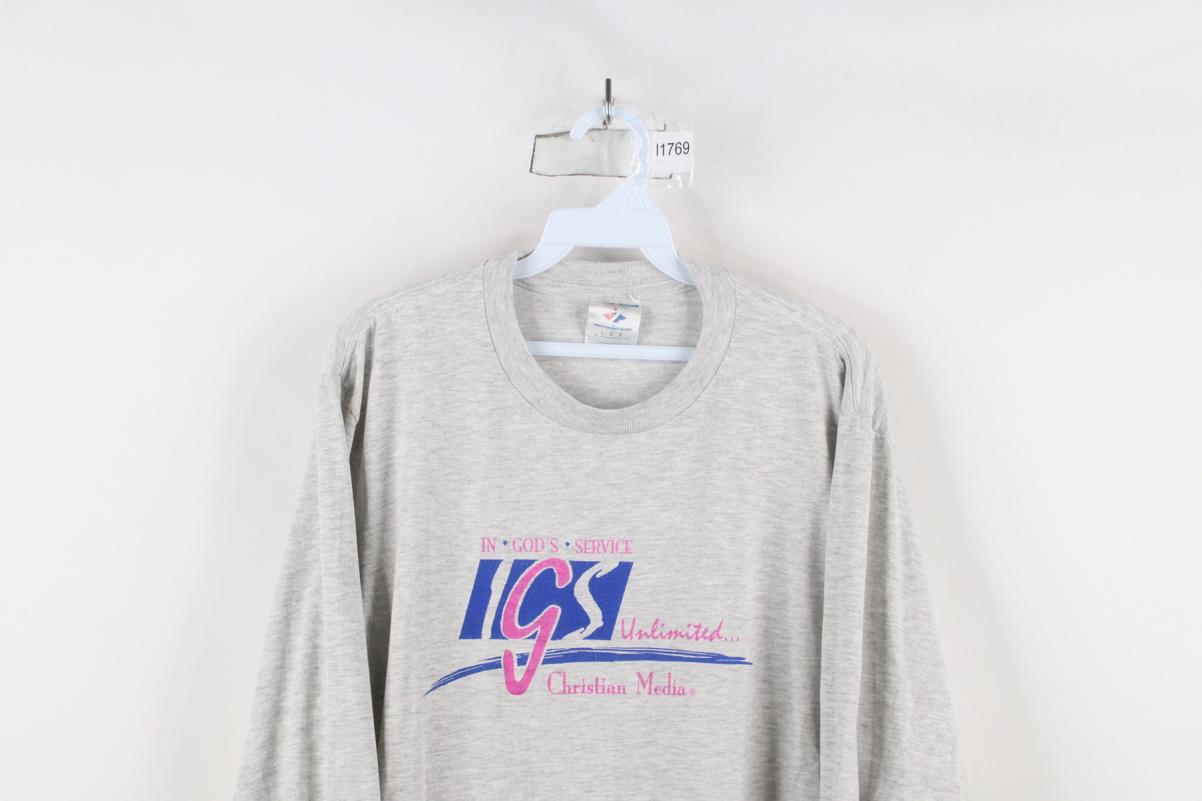 Vintage Vintage 90s Gods Service Christian Media Long Sleeve T-Shirt Size L / US 10 / IT 46 - 2 Thumbnail