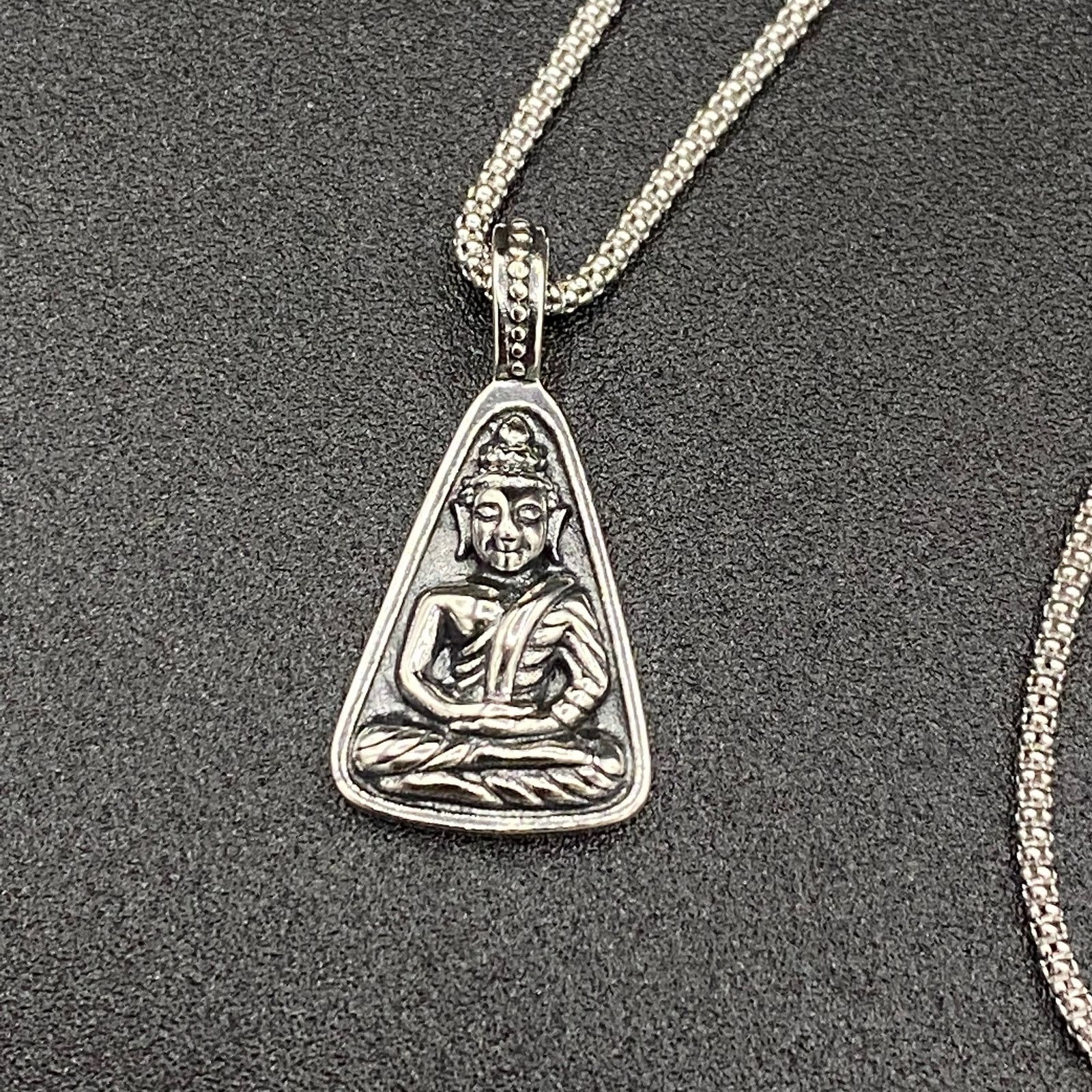 The Unbranded Brand Sterling Silver Buddha Necklace Popcorn Chain Size ONE SIZE - 3 Thumbnail