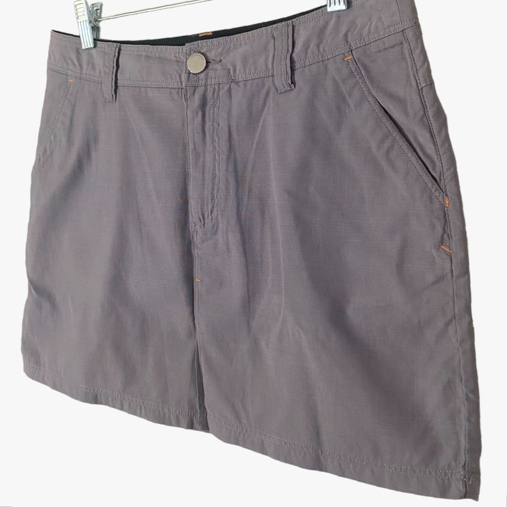 Icebreaker Icebreaker Merino Destiny Mini Skirt Gray Women's Size 29 Hiking Outdoors Skirt Mini Waist 16" Length 15" Pockets Lightweight Cotton Wool Blend Size 29" - 3 Thumbnail