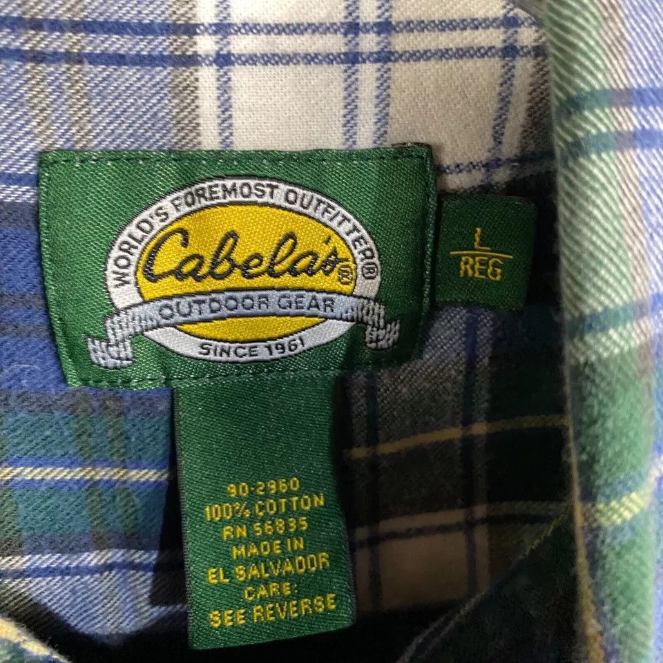 Cabelas Cabela's Flannel Shirt Men's Large Button Down Plaid Size US L / EU 52-54 / 3 - 2 Thumbnail
